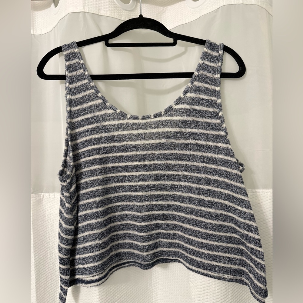 Abercrombie & Fitch Navy and White Striped Tank